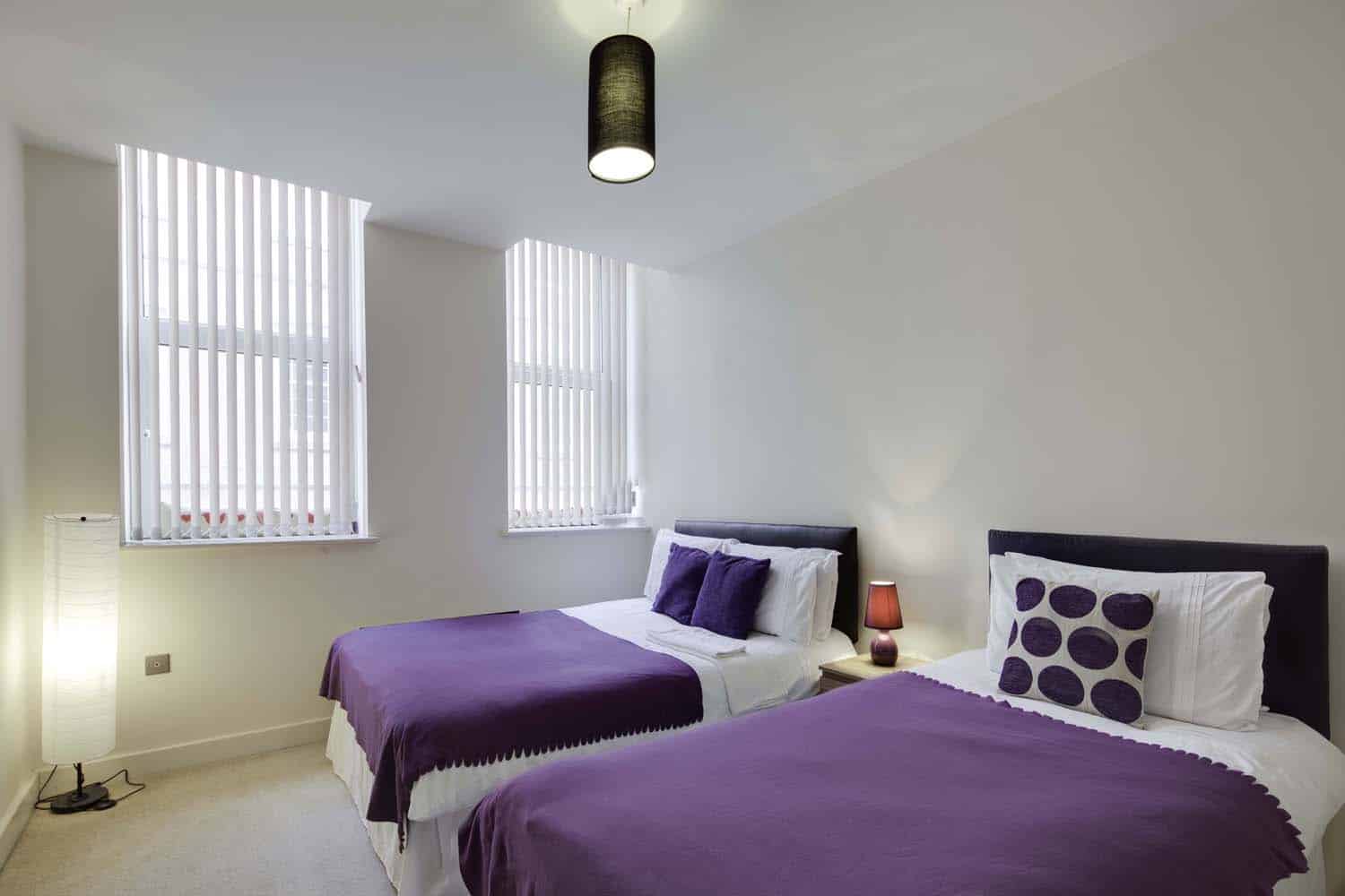 twin 2 bed serviced apartment Leicester - Bedroom